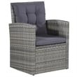 vidaXL Synthetic Poly Rattan Sofa Set in Grey and Dark Grey