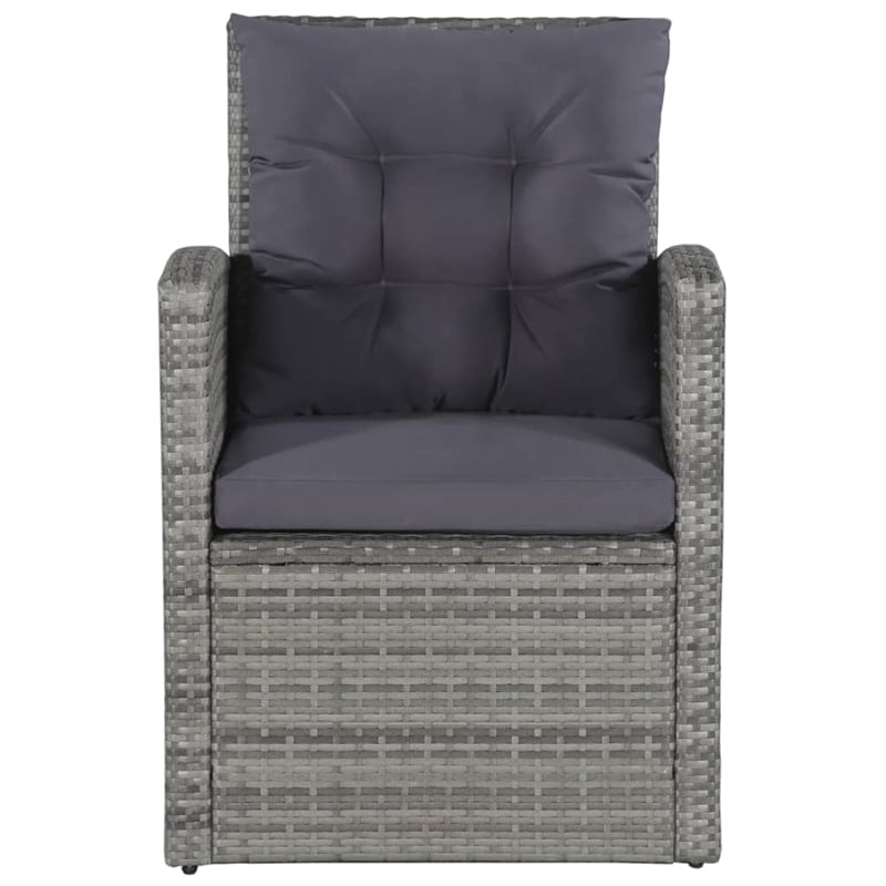 vidaXL Synthetic Poly Rattan Sofa Set in Grey and Dark Grey
