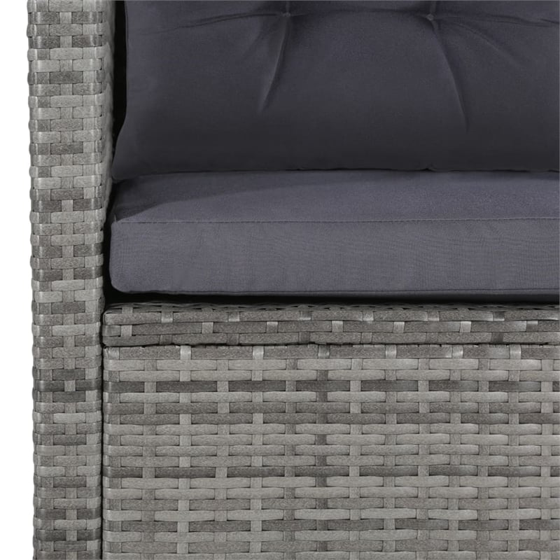 vidaXL Synthetic Poly Rattan Sofa Set in Grey and Dark Grey