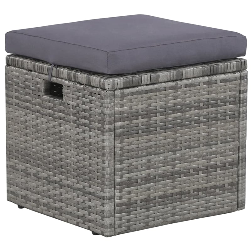 vidaXL Synthetic Poly Rattan Sofa Set in Grey and Dark Grey