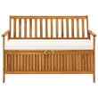 vidaXL Solid Acacia Wood Cushion Storage Bench in Natural wood