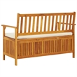 vidaXL Solid Acacia Wood Cushion Storage Bench in Natural wood