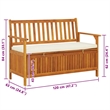 vidaXL Solid Acacia Wood Cushion Storage Bench in Natural wood