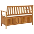vidaXL Solid Acacia Wood Cushion Storage Bench in Natural wood