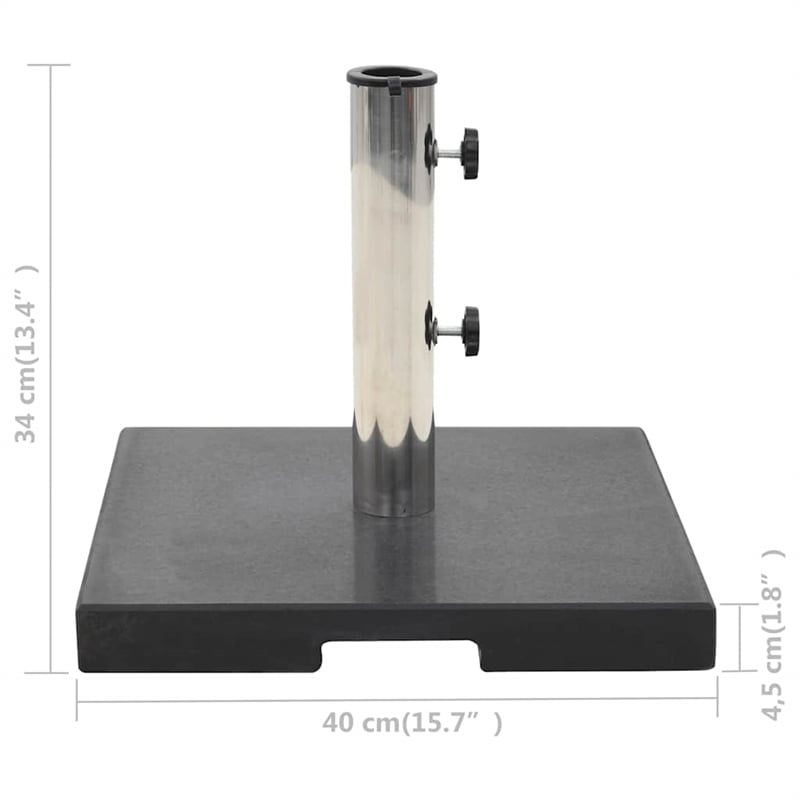 vidaXL Stainless Steel Parasol Base in Black Granite