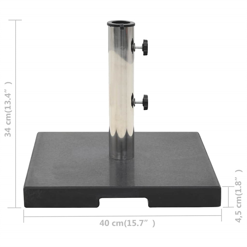 vidaXL Stainless Steel Parasol Base in Black Granite