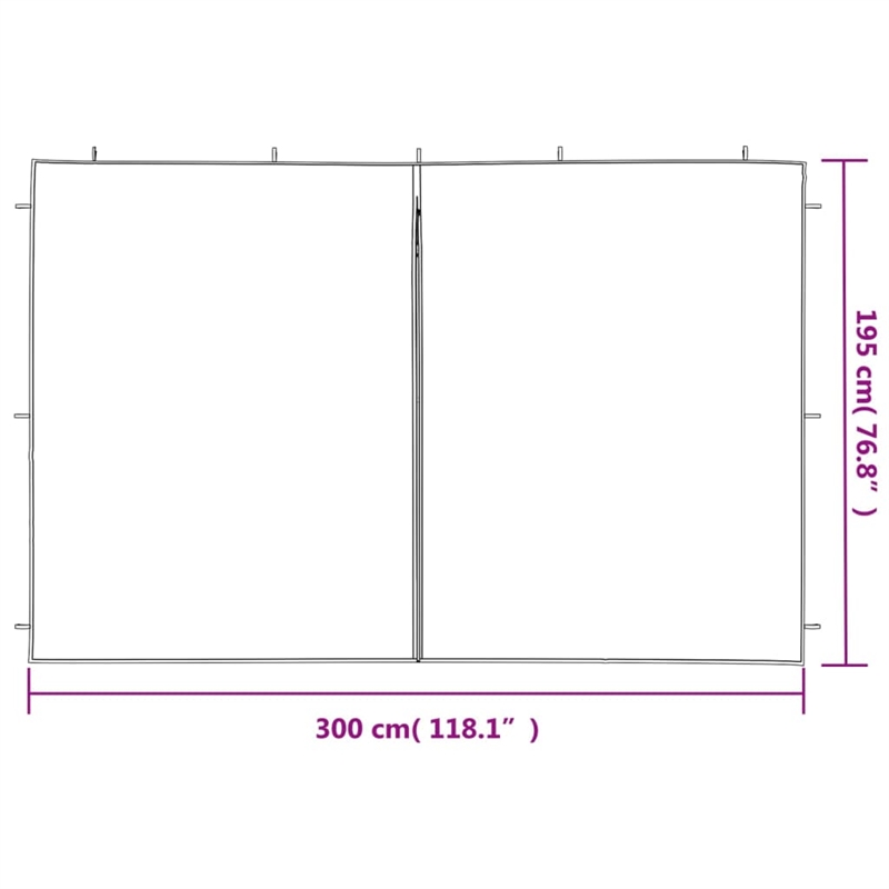vidaXL  9.8 ft x 6.4 ft Party Tent Sidewall in White