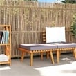 vidaXL Solid Acacia Wood Garden Footstool in Natural and Dark Grey