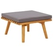 vidaXL Solid Acacia Wood Garden Footstool in Natural and Dark Grey