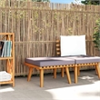 vidaXL Solid Acacia Wood Garden Footstool in Natural and Dark Grey
