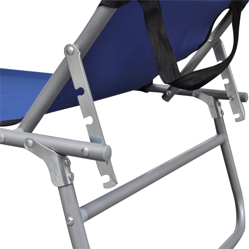 vidaXL Powder-Coated Aluminum Standard Foldable Sunlounger in Blue