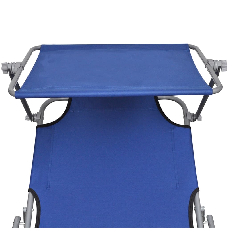 vidaXL Powder-Coated Aluminum Standard Foldable Sunlounger in Blue