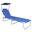 vidaXL Powder-Coated Aluminum Standard Foldable Sunlounger in Blue