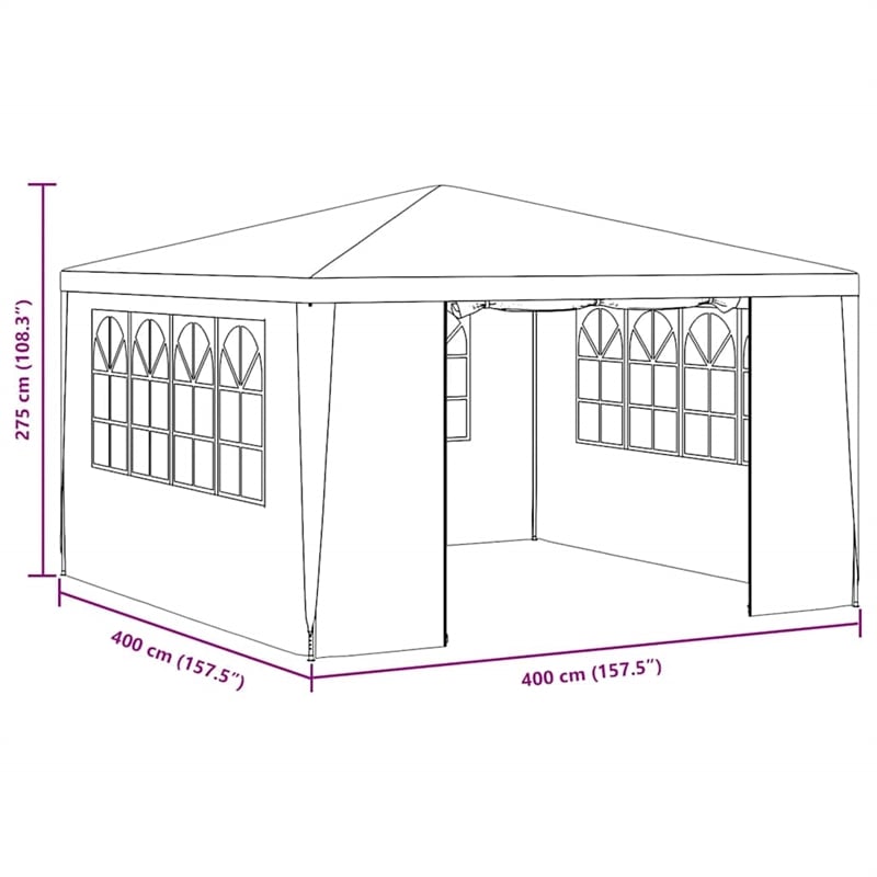 vidaXL Steel 13.1 x 13.1 ft Party Tent in Anthracite