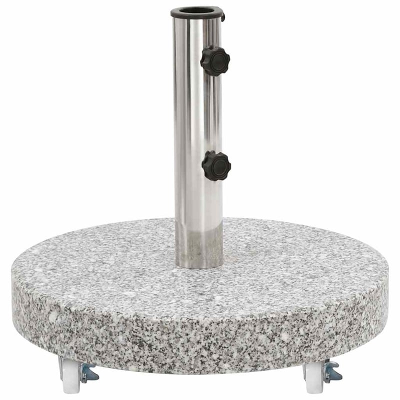 vidaXL Medium Stainless Steel Parasol Base in Gray Granite
