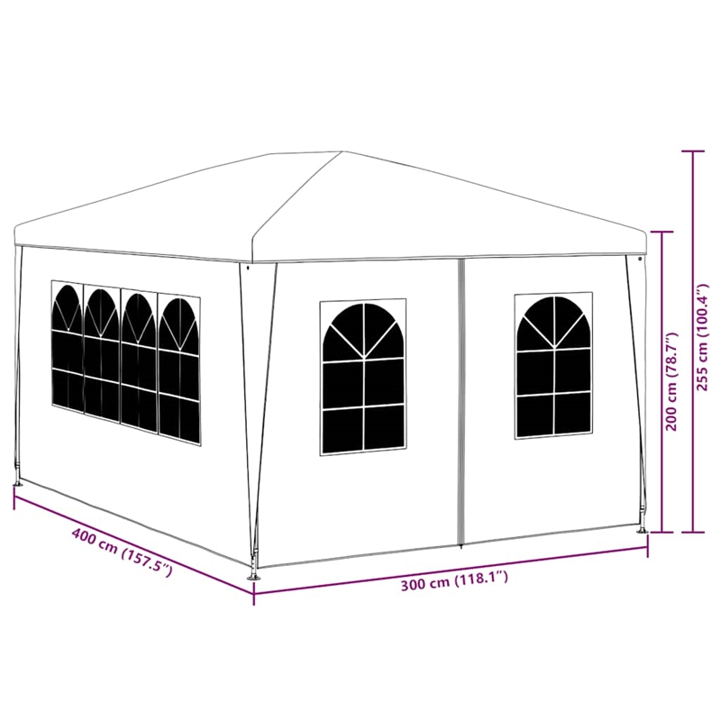 vidaXL Polyethylene Steel Medium Party Tent in White