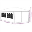 vidaXL 9.8 x 19.7 ft Polyethylene Durabl Party Tent in White