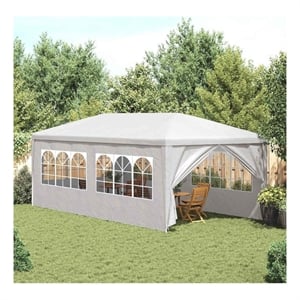 vidaXL 9.8 x 19.7 ft Polyethylene Durabl Party Tent in White
