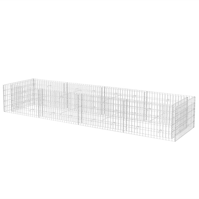 vidaXL Galvanized steel Large Gabion Raised Bed in Silver
