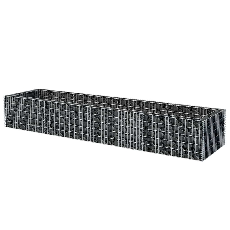 vidaXL Galvanized steel Large Gabion Raised Bed in Silver