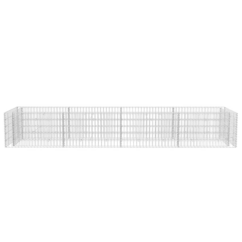 vidaXL Galvanized steel Large Gabion Raised Bed in Silver