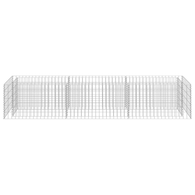 vidaXL Galvanized Steel Large Durable Gabion Raised Bed in Silver