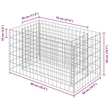 vidaXL Galvanized Steel Medium Durable Gabion Raised Bed in Silver