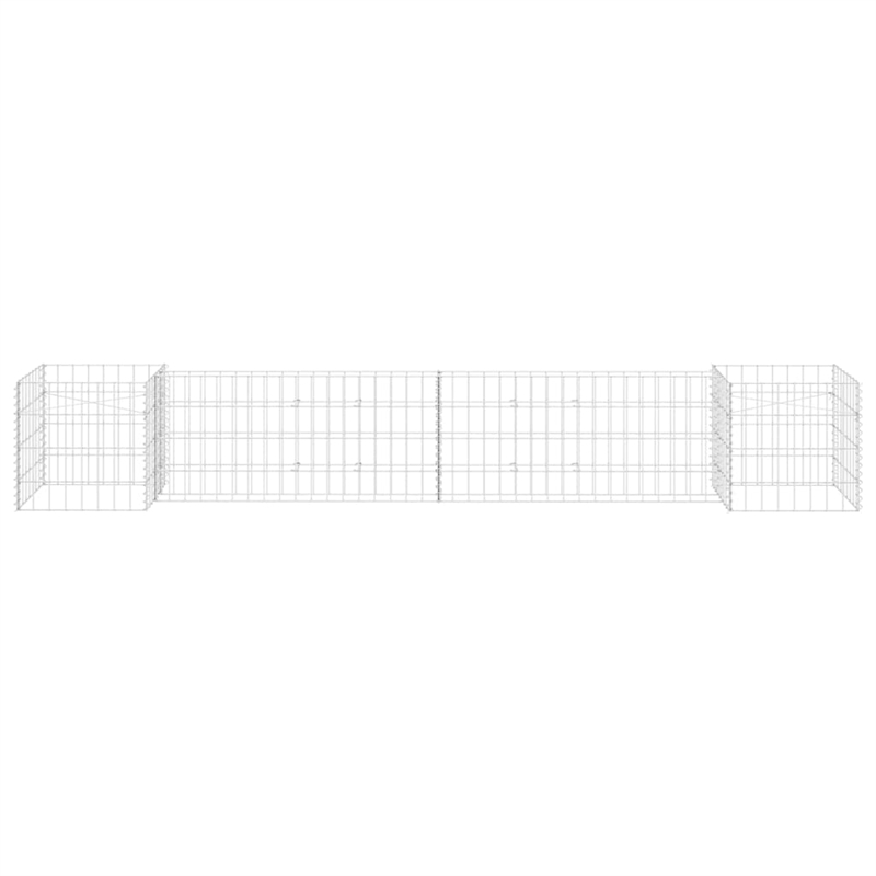 vidaXL Steel wire Gabion Planter in Silver