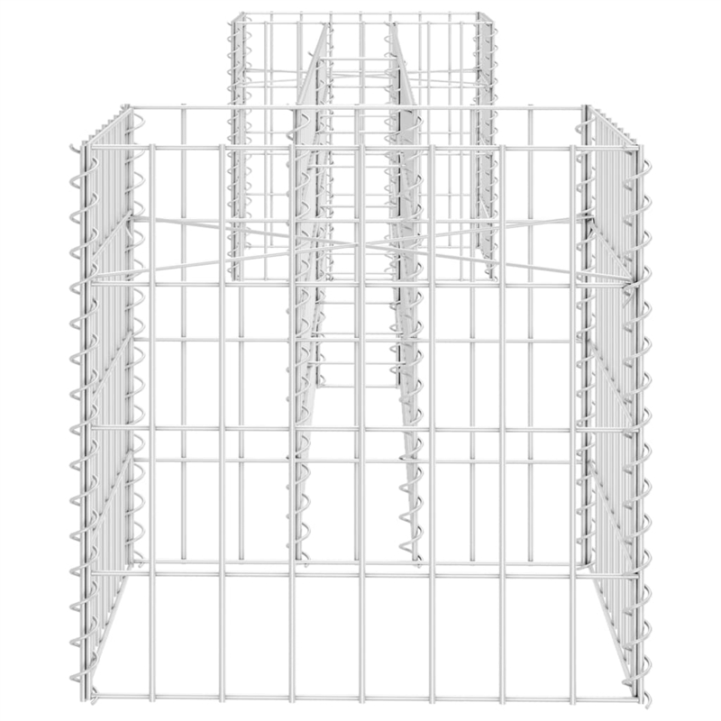 vidaXL Steel wire Gabion Planter in Silver