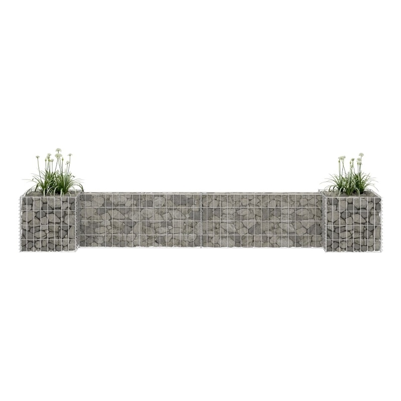 vidaXL Steel wire Gabion Planter in Silver