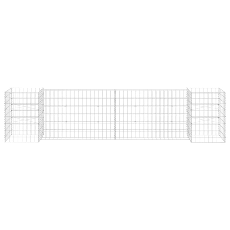 vidaXL Steel wire Gabion Planter in Silver