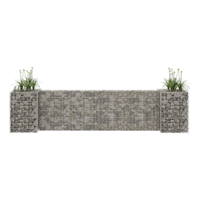 vidaXL Steel wire Gabion Planter in Silver