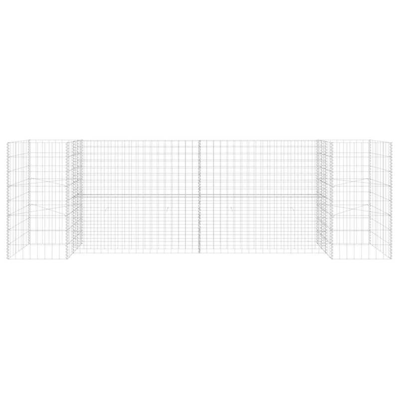 vidaXL Steel wire Gabion Planter in Silver
