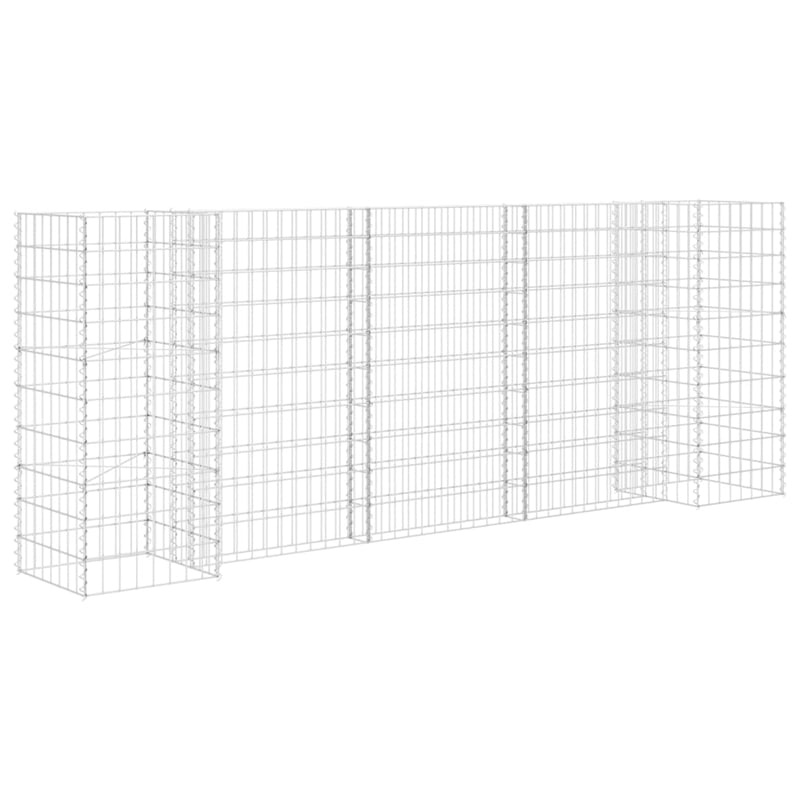 vidaXL Steel wire Durable Gabion Planter in Silver