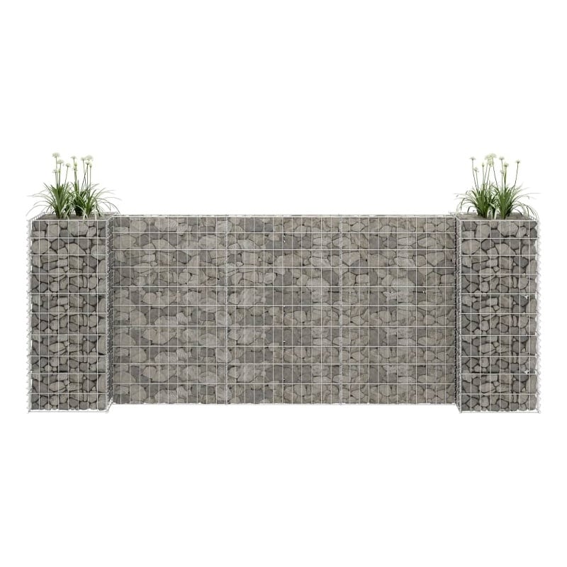 vidaXL Steel wire Durable Gabion Planter in Silver
