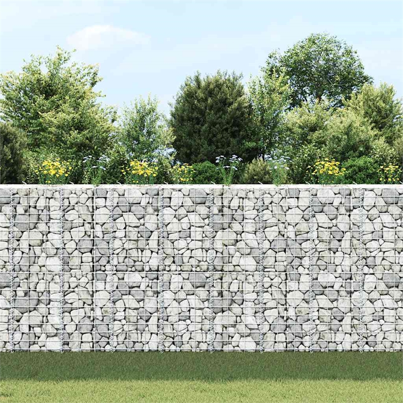 vidaXL Iron Medium Heavy Duty Gabion Raised Bed in Silver