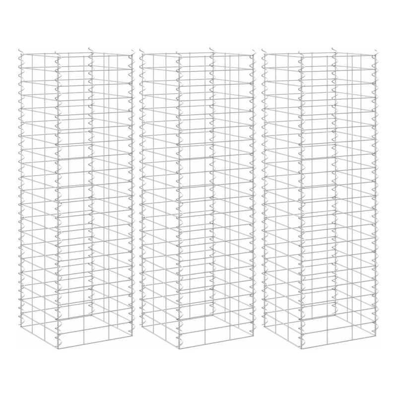 vidaXL Iron Medium Heavy Duty Gabion Raised Bed in Silver