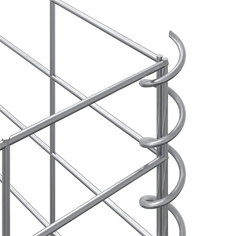 vidaXL Extra Tall Iron Gabion Raised Bed in Silver