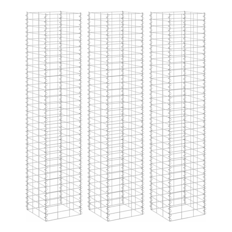 vidaXL Extra Tall Iron Gabion Raised Bed in Silver