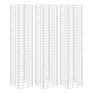 vidaXL Extra Tall Iron Gabion Raised Bed in Silver