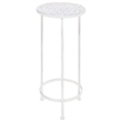 vidaXL Medium Stackable Plant Stand in Antique White Metal
