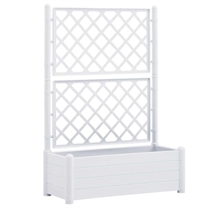 vidaXL Polypropylene Large UV-Resistant Garden Planter in White