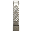 vidaXL Large Decorative Inlays Wooden Garden Arch in Grey Solid Firwood