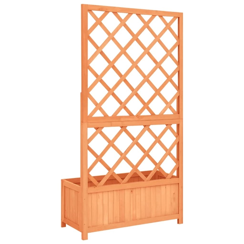 vidaXL Large Durable Rectangular Planter in Brown Solid firwood