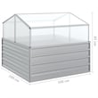 vidaXL Galvanized Steel Medium Durable Garden Raised Bed in Silver