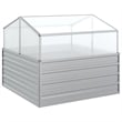 vidaXL Galvanized Steel Medium Durable Garden Raised Bed in Silver