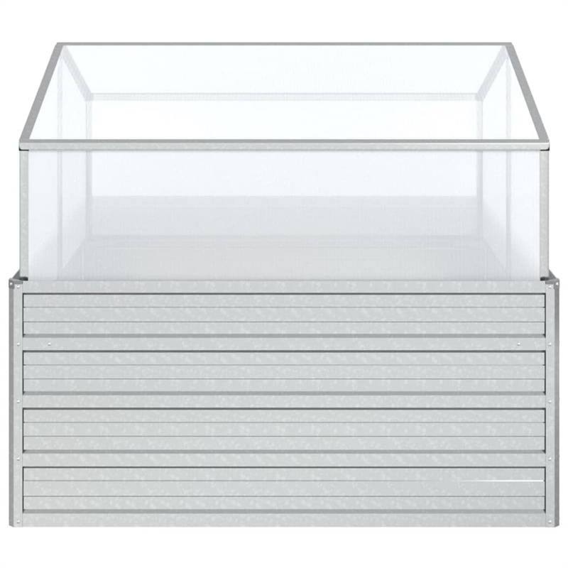 vidaXL Galvanized Steel Medium Durable Garden Raised Bed in Silver