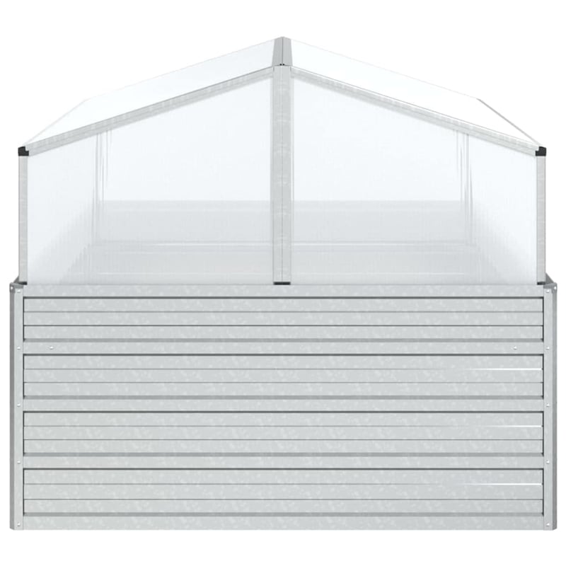 vidaXL Galvanized Steel Medium Durable Garden Raised Bed in Silver