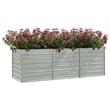 vidaXL Galvanized Steel Large Garden Raised Bed in Silver