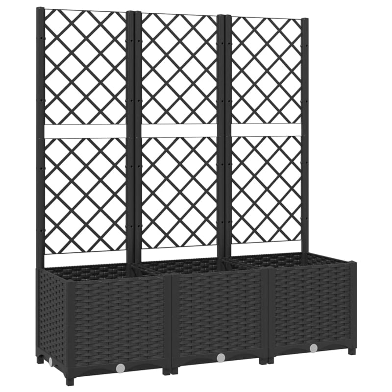 vidaXL Polypropylene Large Garden Planter in Black